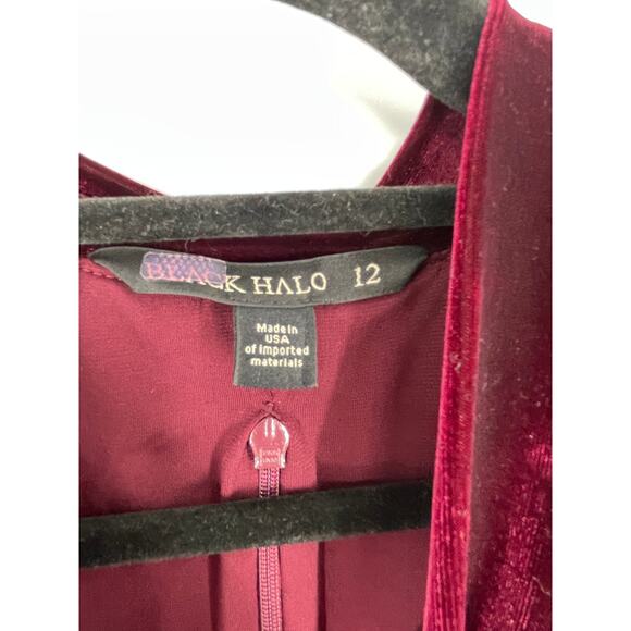 Black Halo Red Velvet Ruby Dress Size 12 - Picture 4 of 9